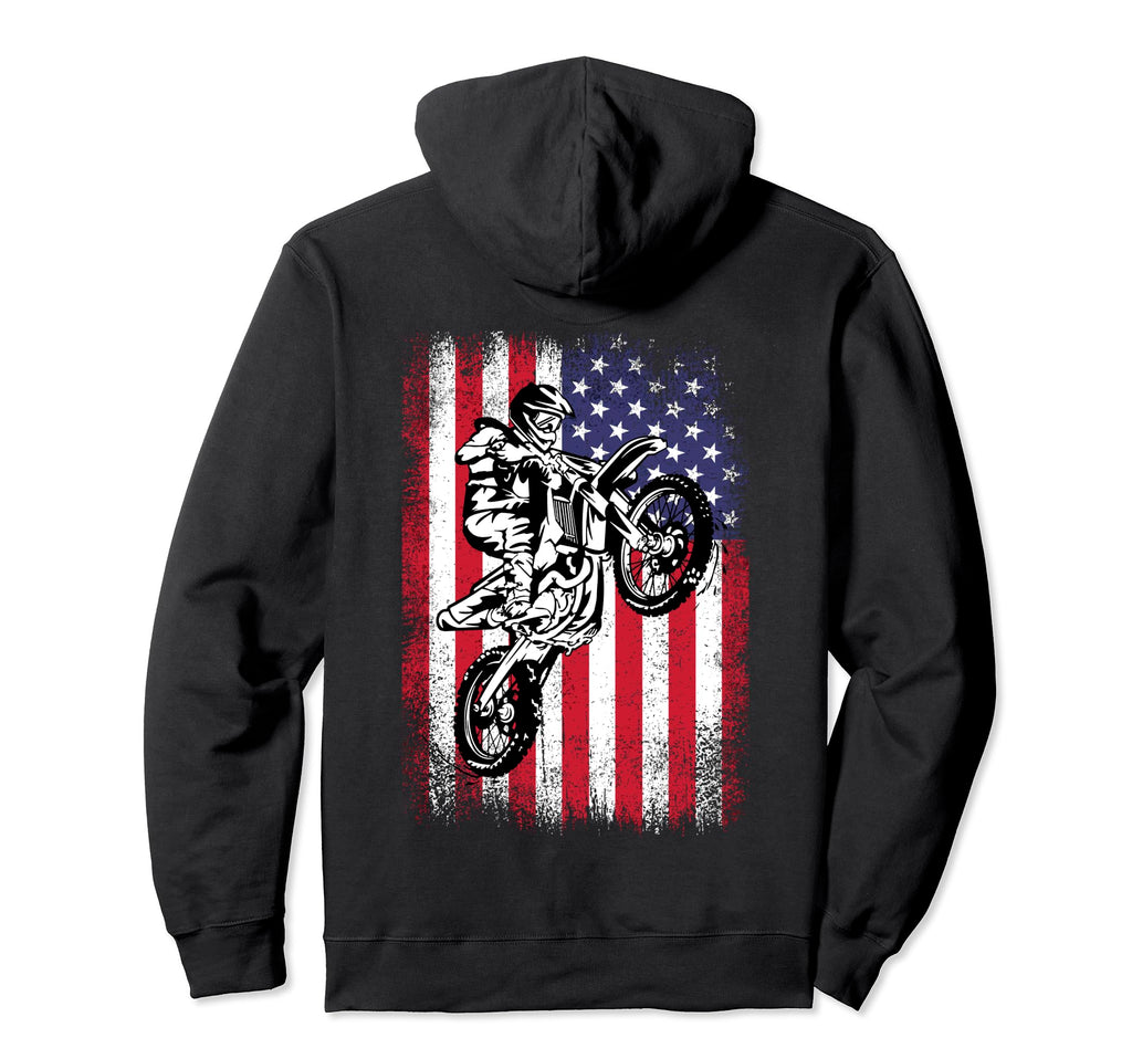 Dirt Bike Motocross Biker Summer Usa Hoodie - Unique Graphic for Adults - T-Shirt, Sweatshirt, Hoodie
