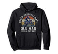 Motocross Dirt Bike Biking Grandpa Old Hoodie - Graphic Print Men Women - T-Shirt, Sweatshirt, Hoodie