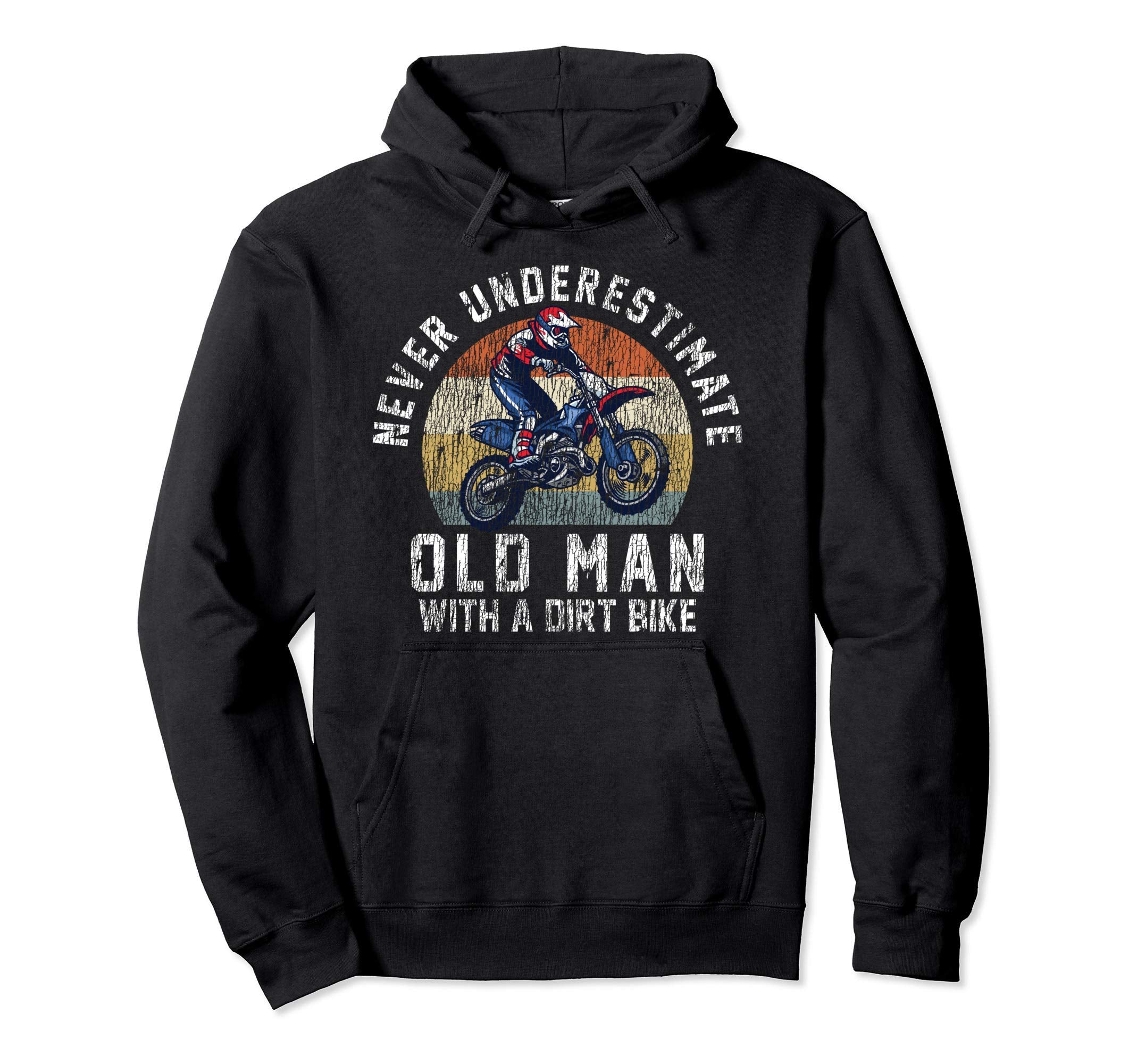 Motocross Dirt Bike Biking Grandpa Old Hoodie - Graphic Print Men Women - T-Shirt, Sweatshirt, Hoodie