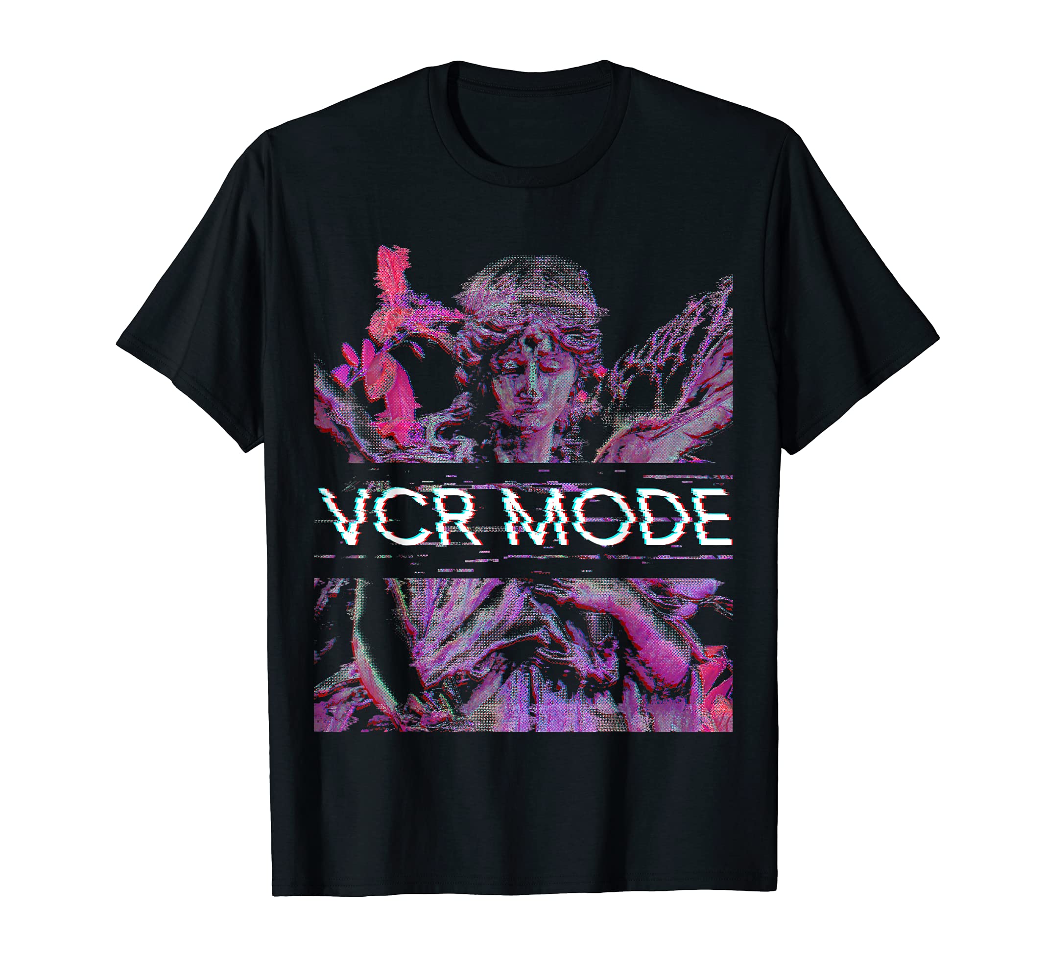 Vaporwave Synthwave Angel Vcr Mode T-Shirt - Aesthetic Graphic Unisex - T-Shirt, Sweatshirt, Hoodie