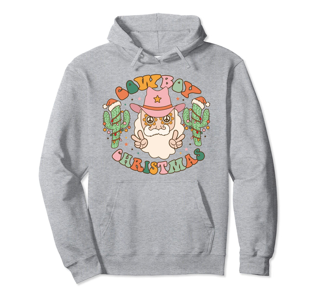 Groovy Cowboy Santa Claus Western Hoodie - Fun Novelty Design Men Women - T-Shirt, Sweatshirt, Hoodie
