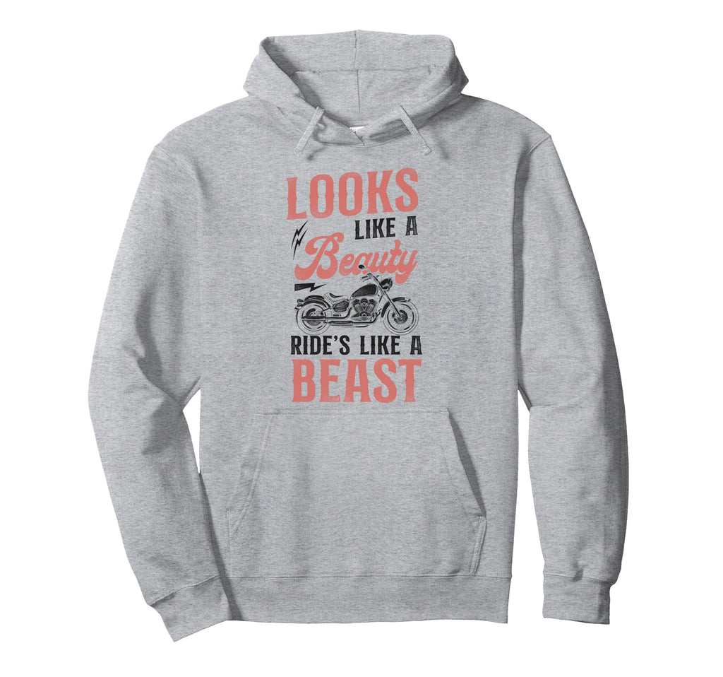Motorcycle Biker Female Looks Like Beauty Hoodie - Streetwear Style Unisex - T-Shirt, Sweatshirt, Hoodie