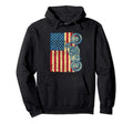 American Flag Motorcycle Bikers Hoodie - Casual Everyday Wear Men Women - T-Shirt, Sweatshirt, Hoodie