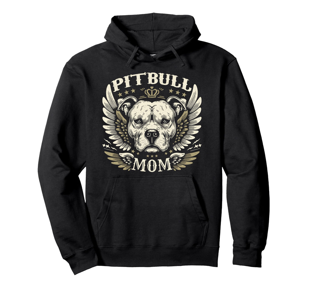 Pitbull Mom Biker Wings Motorcycle Hoodie - Novelty Apparel Men Women - T-Shirt, Sweatshirt, Hoodie