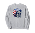 Skull Motorcycle Helmet Biker Sweatshirt - Fun Novelty Design Men Women - T-Shirt, Sweatshirt, Hoodie