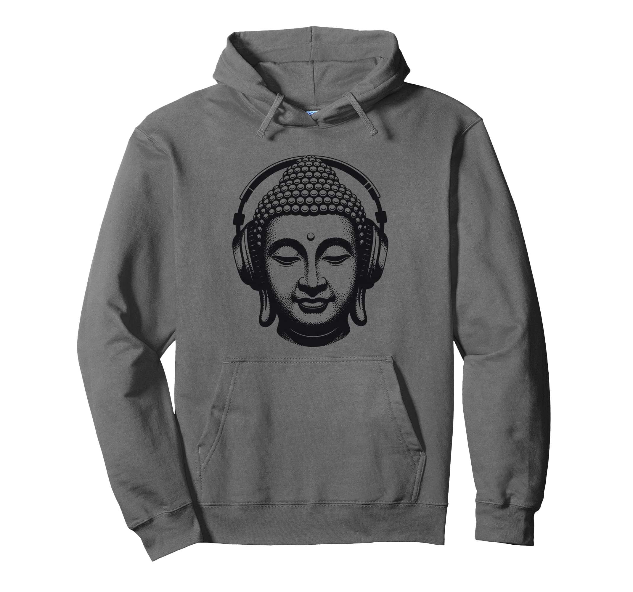 Buddha Headphones Mindfulness Music Hoodie - Fun Novelty Design for Adults - T-Shirt, Sweatshirt, Hoodie