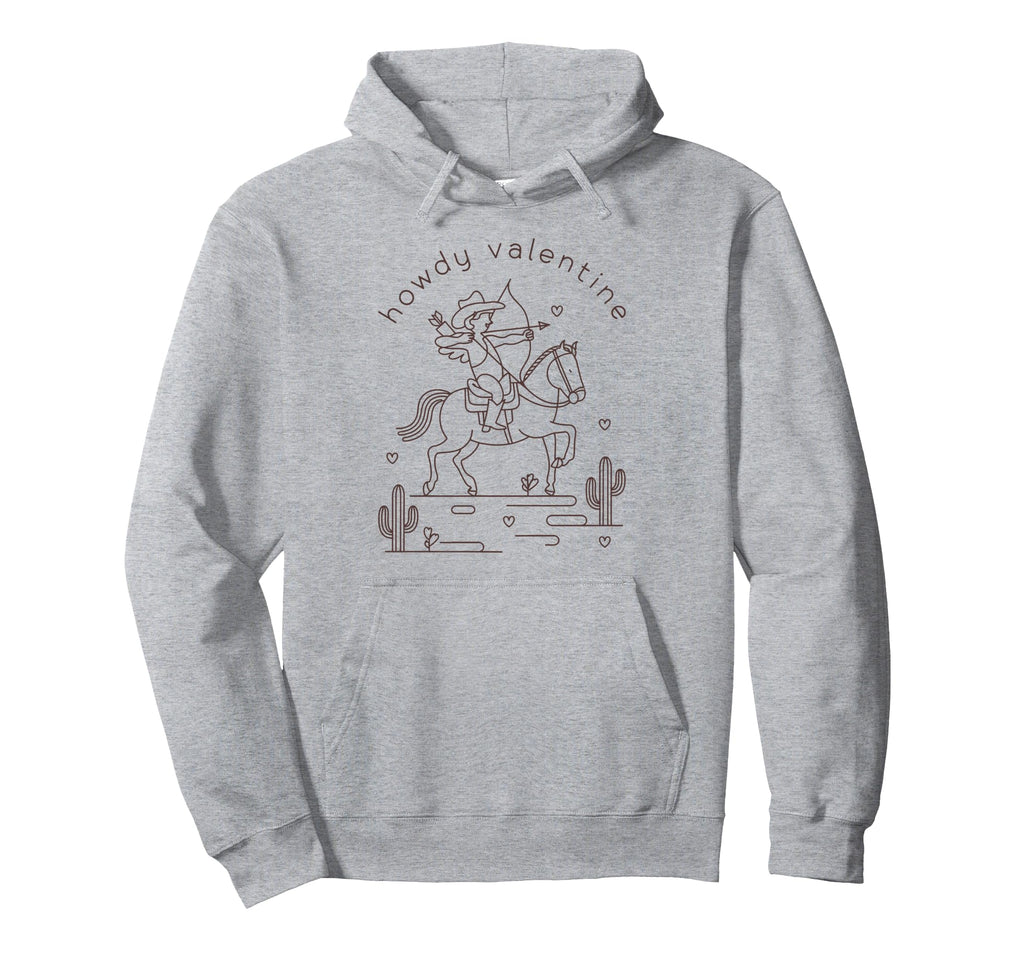 Howdy Valentine Western Cowgirl Cupid Hoodie - Graphic Print Men Women - T-Shirt, Sweatshirt, Hoodie