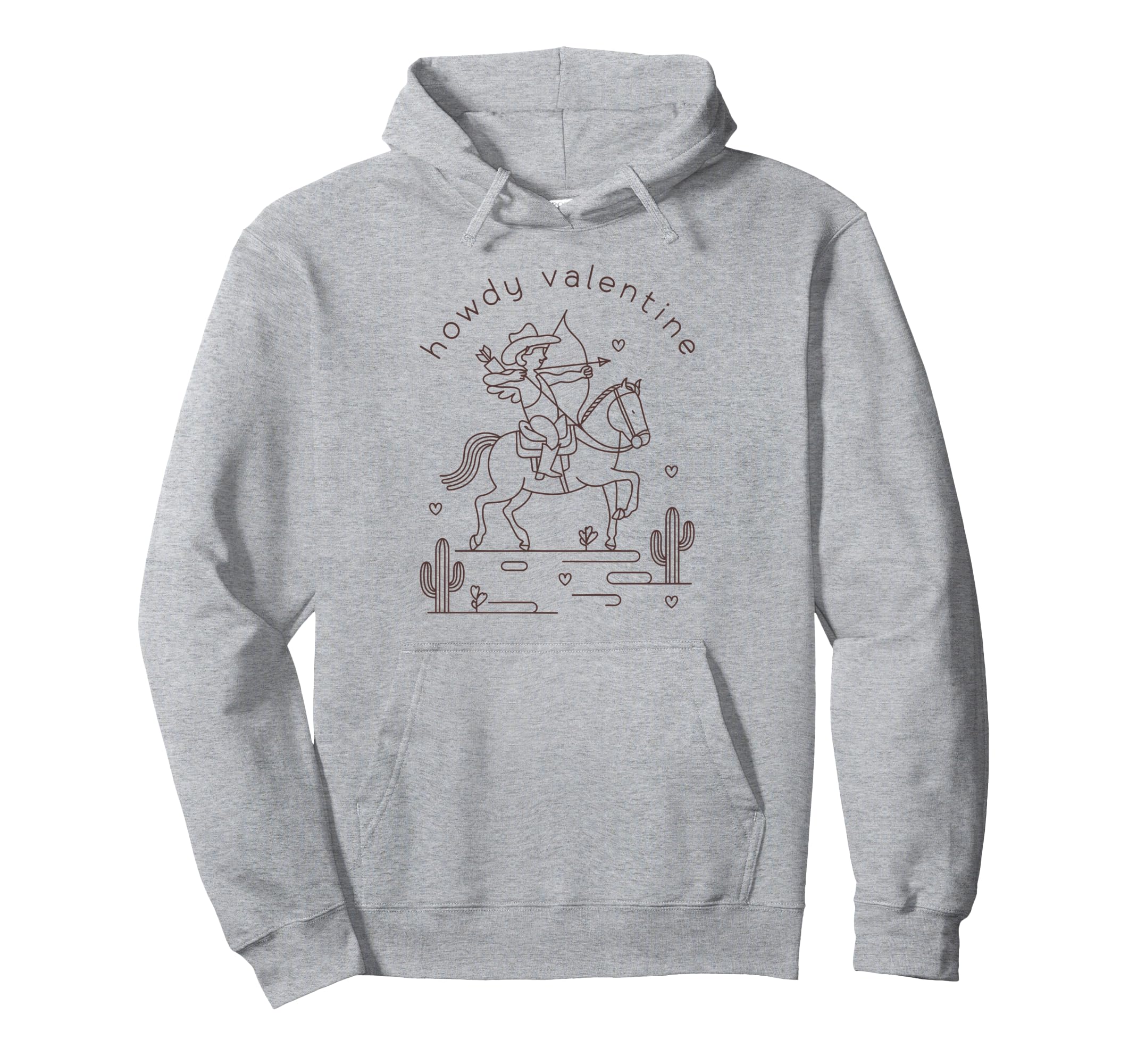 Howdy Valentine Western Cowgirl Cupid Hoodie - Graphic Print Men Women - T-Shirt, Sweatshirt, Hoodie