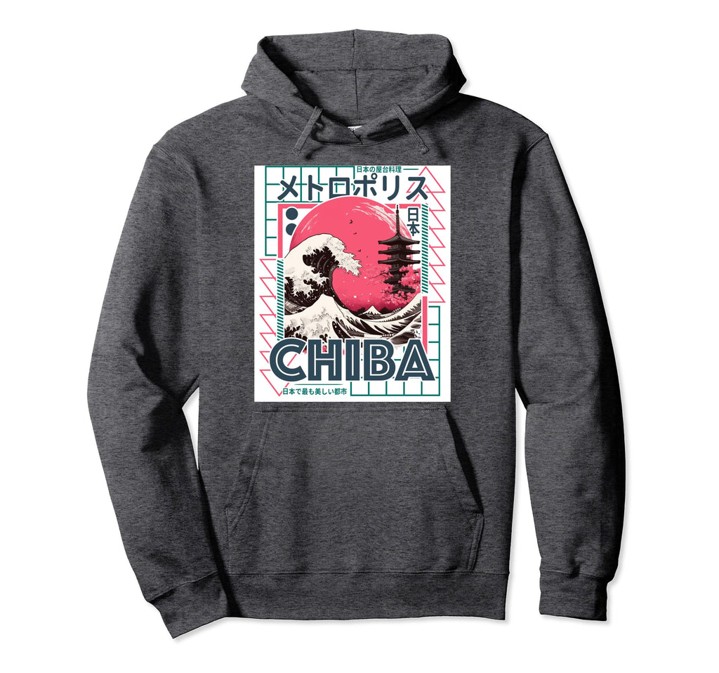 Chiba City 80S Synthwave Kanagawa Wave Hoodie - Minimalist Print Men Women - T-Shirt, Sweatshirt, Hoodie