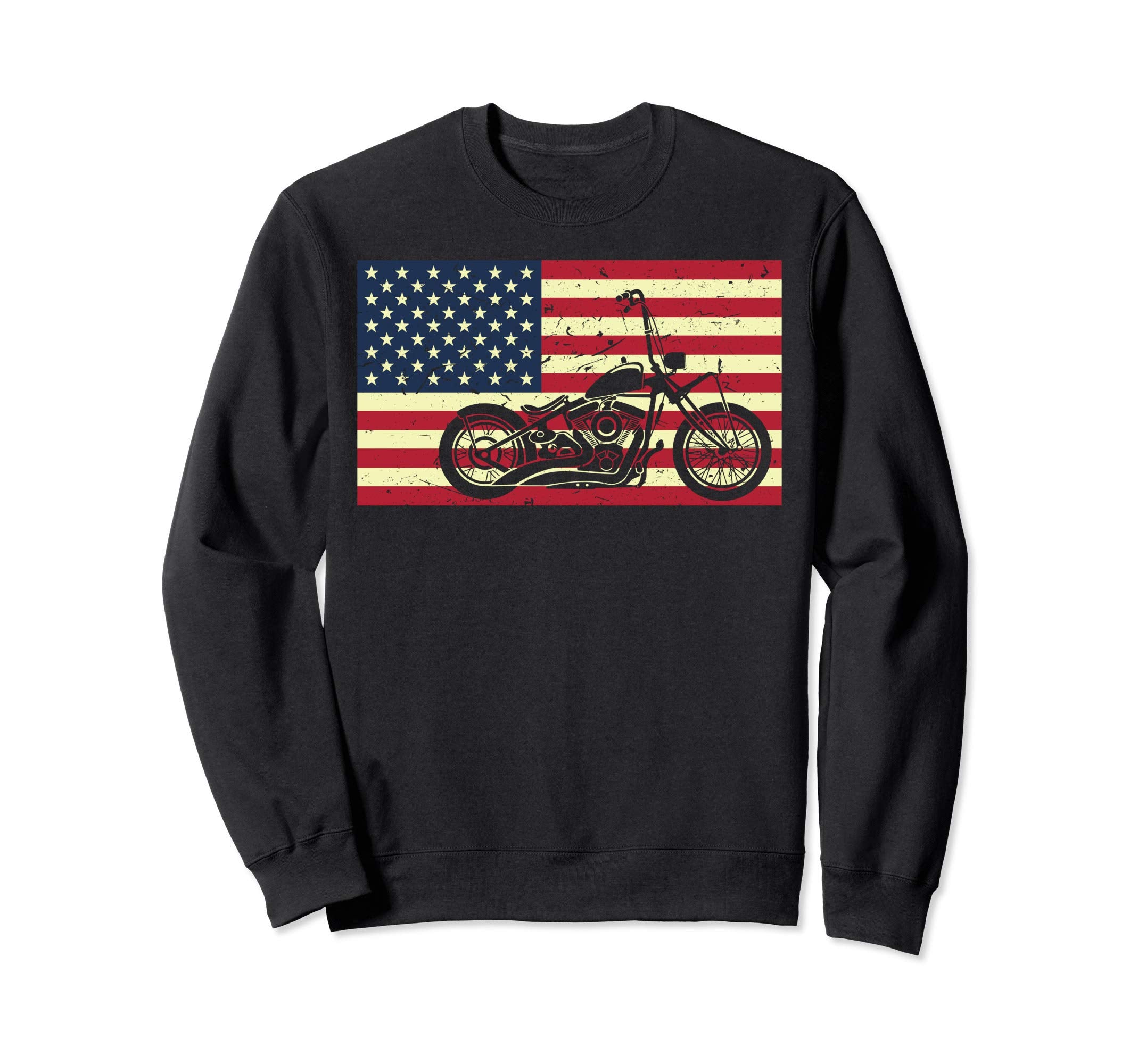 Usa Flag Motorcycle Gift Bikers Sweatshirt - Casual Everyday Wear Men Women - T-Shirt, Sweatshirt, Hoodie