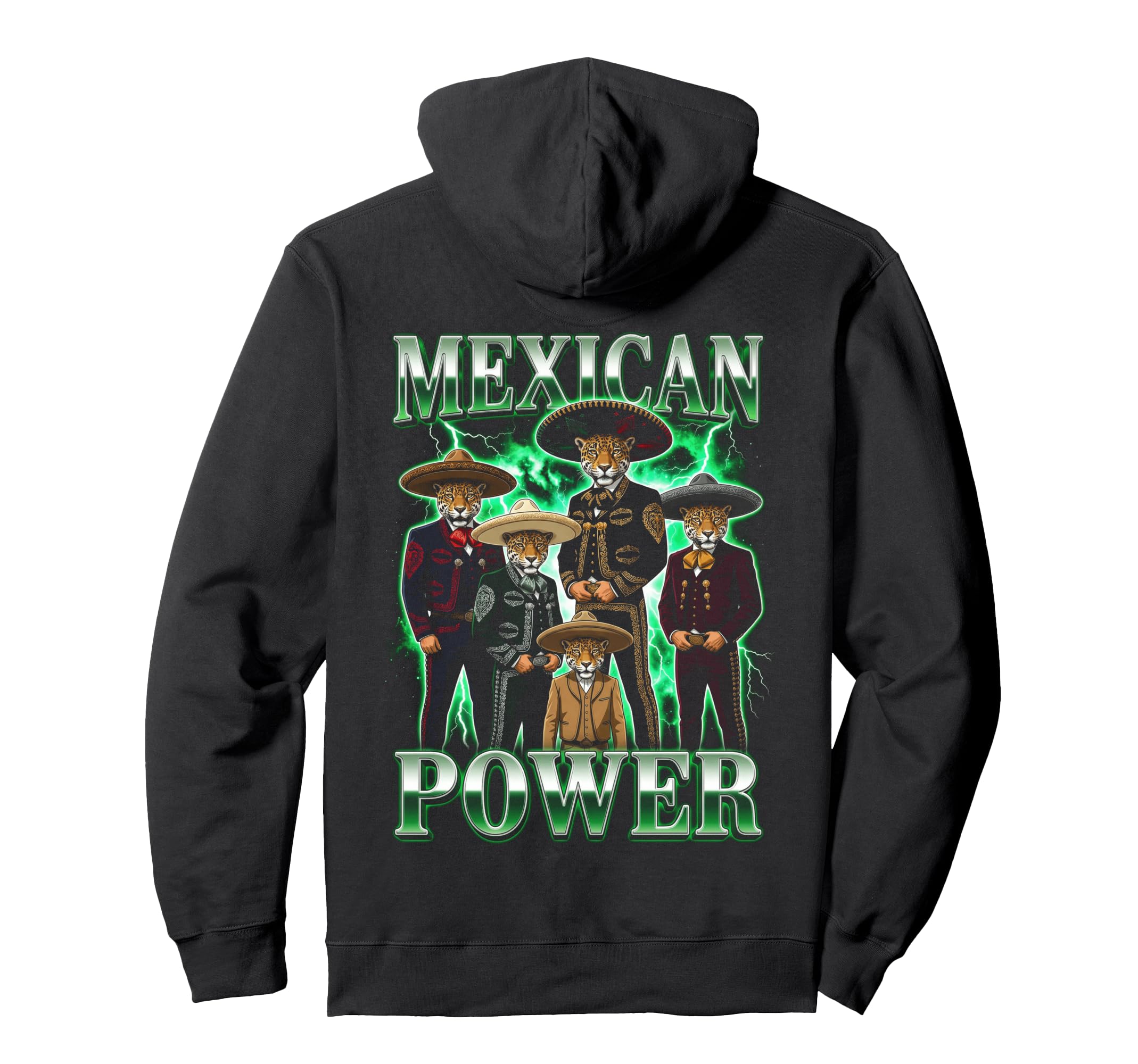 Mexican Power 90S Mariachi Jaguars Hoodie - Fun Novelty Design Unisex - T-Shirt, Sweatshirt, Hoodie