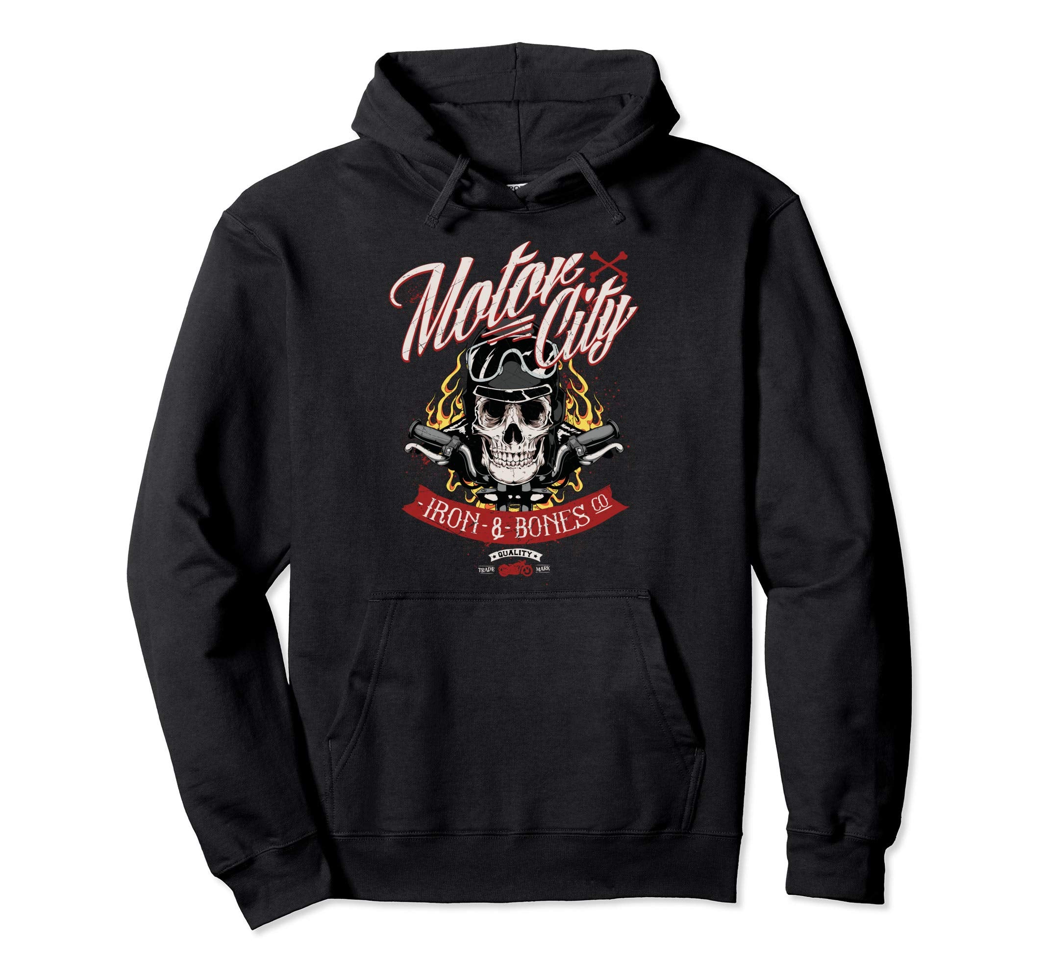 Motor City Motorcycle Rider S Skull Hoodie - Streetwear Style for Adults - T-Shirt, Sweatshirt, Hoodie