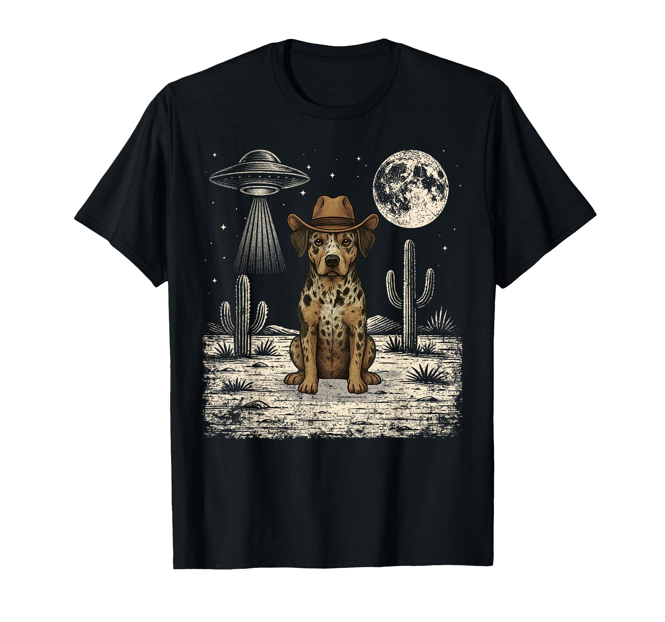 Funny Catahoula Leopard Dog Cowboy T-Shirt - Aesthetic Graphic Men Women - T-Shirt, Sweatshirt, Hoodie
