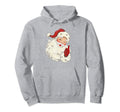 Santa Claus Face Distressed Santa Hoodie - Streetwear Style Men Women - T-Shirt, Sweatshirt, Hoodie