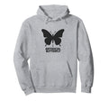 Antisocial Butterfly Minimalist Black Hoodie - Aesthetic Graphic Unisex - T-Shirt, Sweatshirt, Hoodie