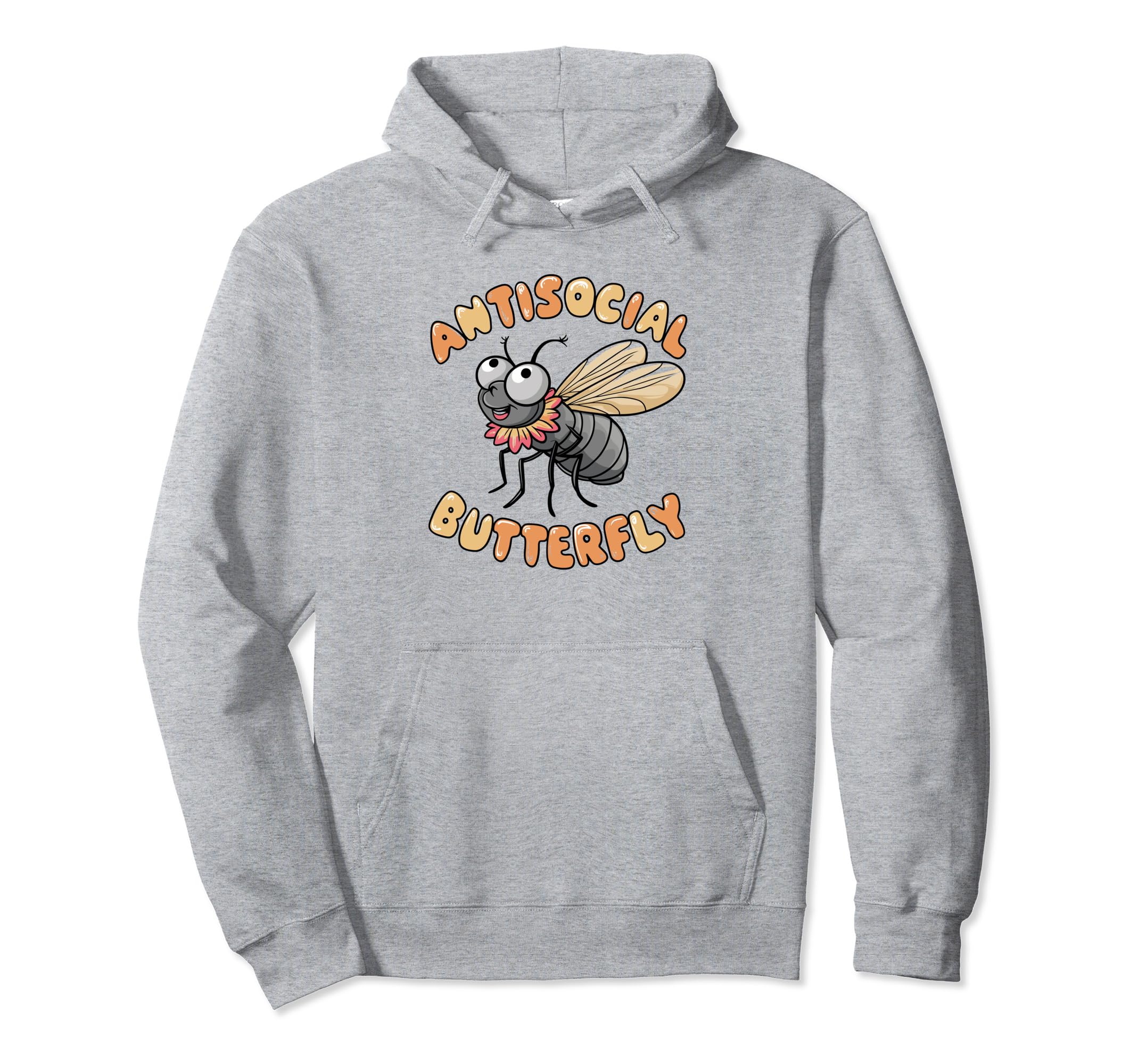 Antisocial Butterfly Funny Housefly Hoodie - Unique Graphic for Adults - T-Shirt, Sweatshirt, Hoodie