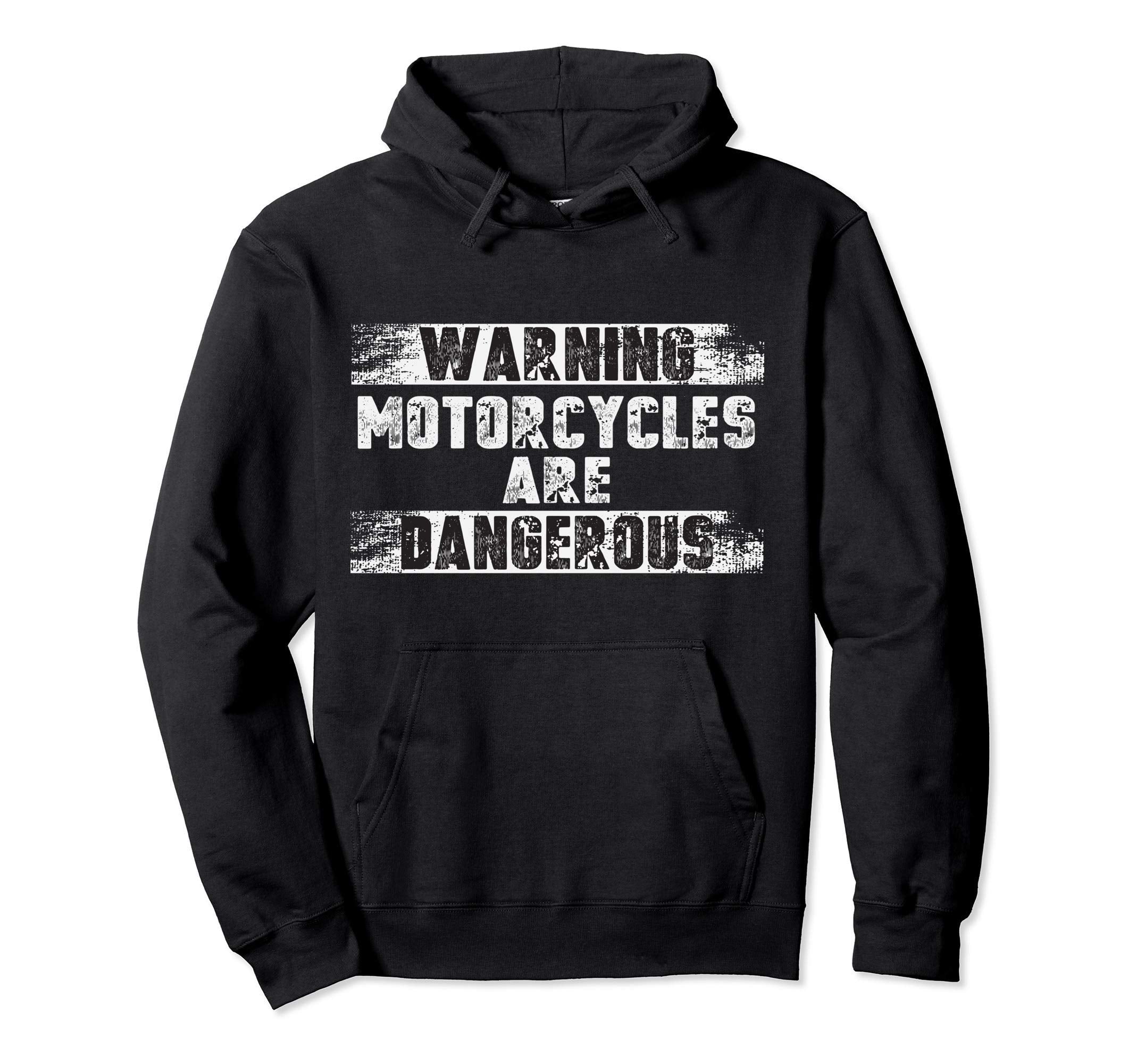 Distressed Warning Motorcycles Are Hoodie - Minimalist Print Unisex - T-Shirt, Sweatshirt, Hoodie