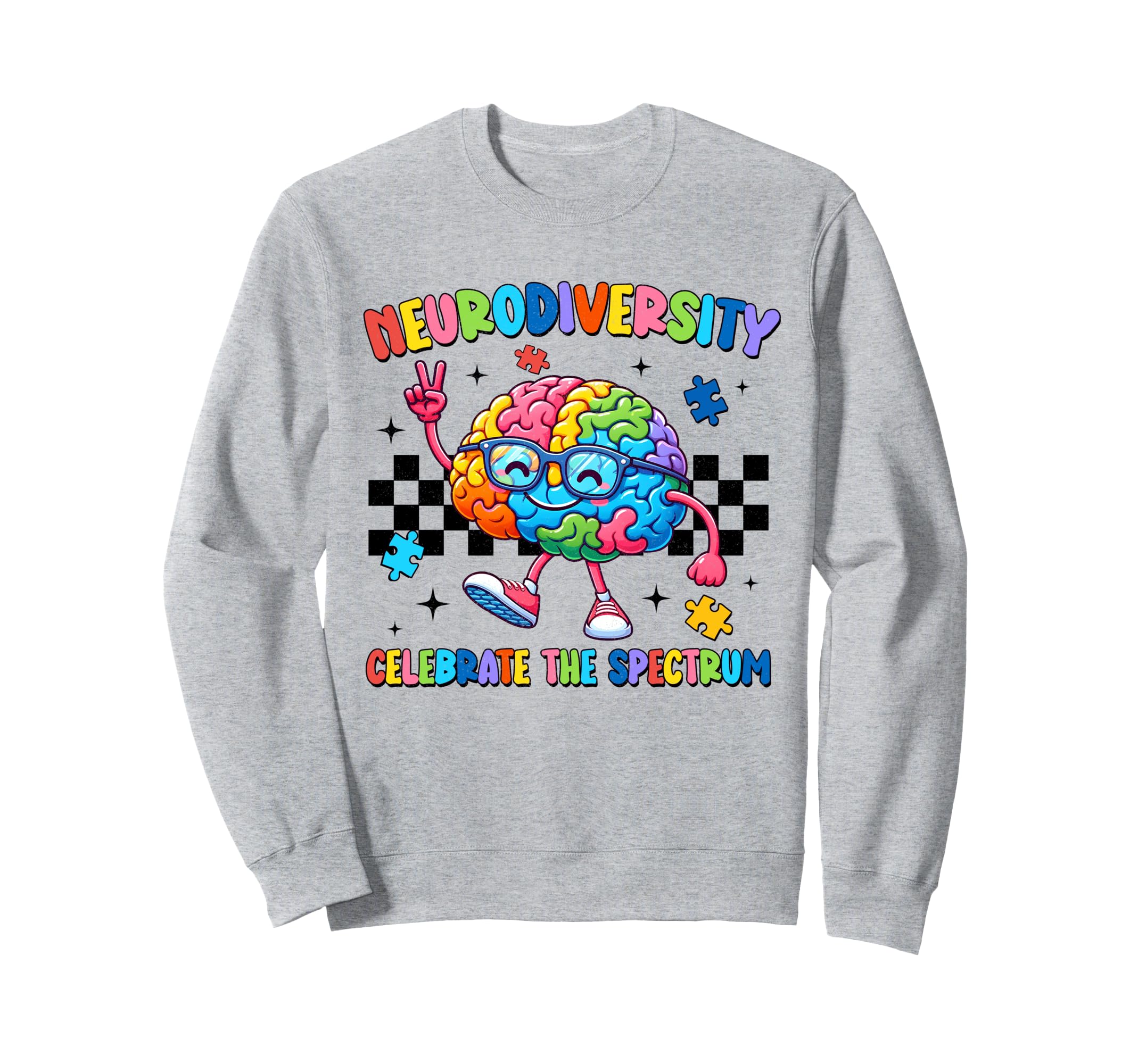 Neurodiversity Brain Autism Sweatshirt - Minimalist Print Men Women - T-Shirt, Sweatshirt, Hoodie