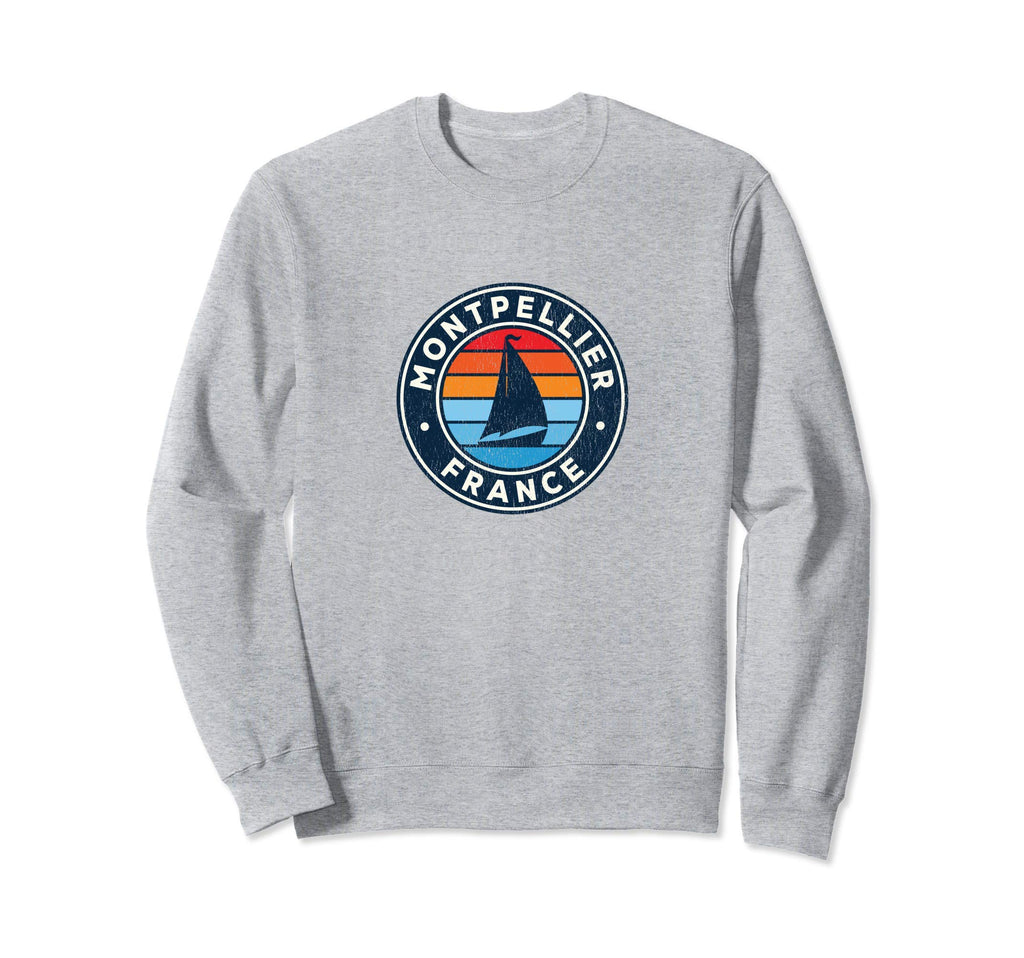 Montpellier France Sailboat 70S Sweatshirt - Fun Novelty Design for Adults - T-Shirt, Sweatshirt, Hoodie