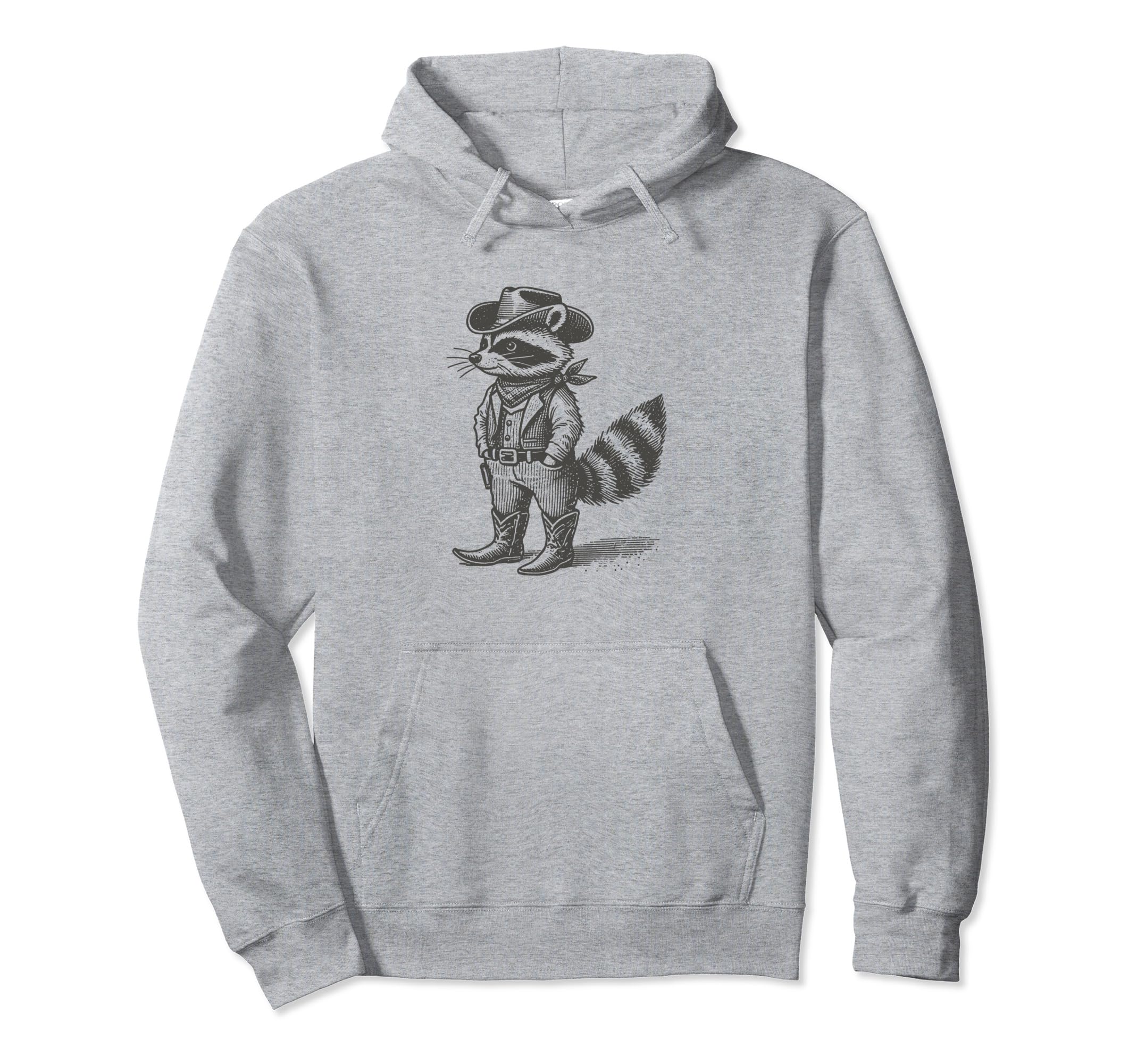 Cowboy Racoon Funny Western 90S Hoodie - Minimalist Print Men Women - T-Shirt, Sweatshirt, Hoodie