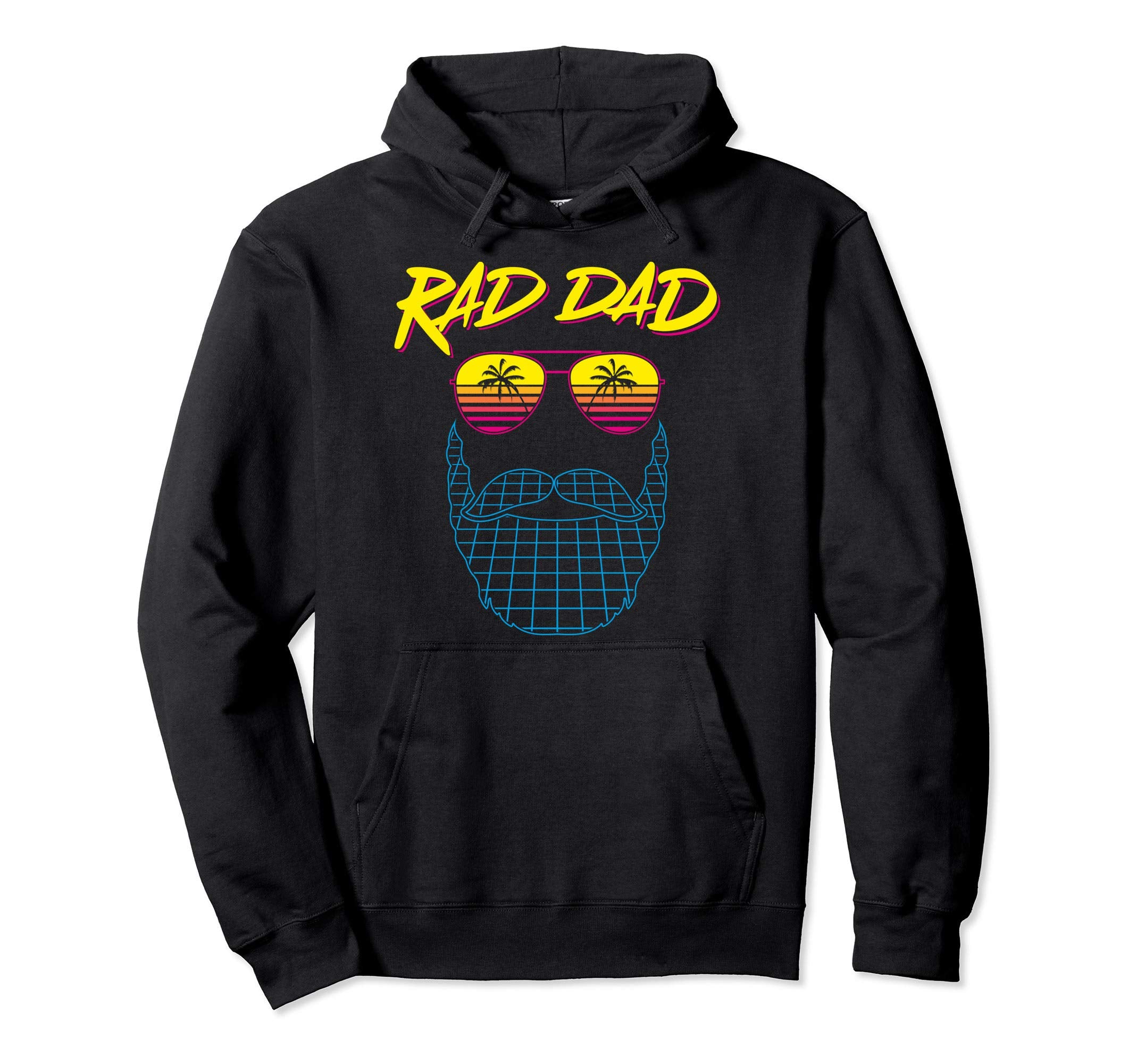 Rad Dad Beard Synthwave 80S Synthesizer Hoodie - Custom Art Print Unisex - T-Shirt, Sweatshirt, Hoodie