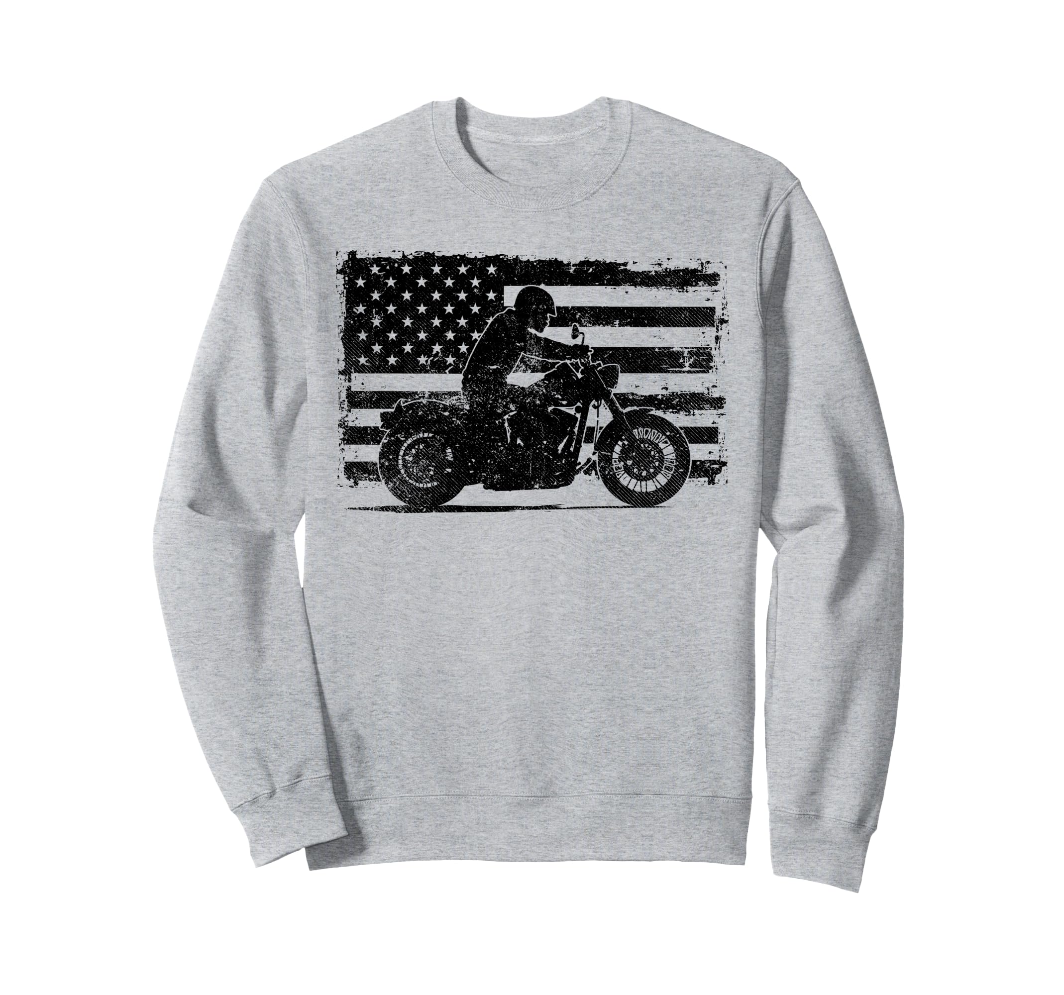 Us Flag Biker Riding Lover Sweatshirt - Trendy Graphic Men Women - T-Shirt, Sweatshirt, Hoodie
