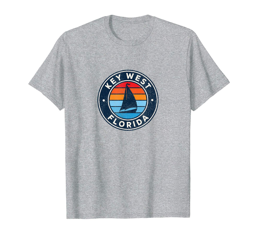 Key West Florida Fl Sailboat 70S T-Shirt - Novelty Apparel Men Women - T-Shirt, Sweatshirt, Hoodie