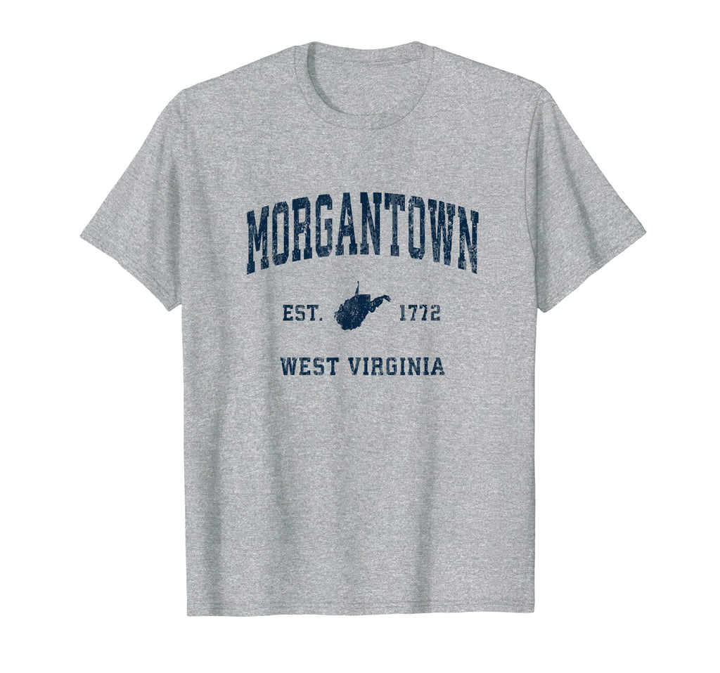 Morgantown West Virginia Wv Athletic Navy T-Shirt - Trendy Graphic Unisex - T-Shirt, Sweatshirt, Hoodie