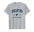 Morgantown West Virginia Wv Athletic Navy T-Shirt - Trendy Graphic Unisex - T-Shirt, Sweatshirt, Hoodie