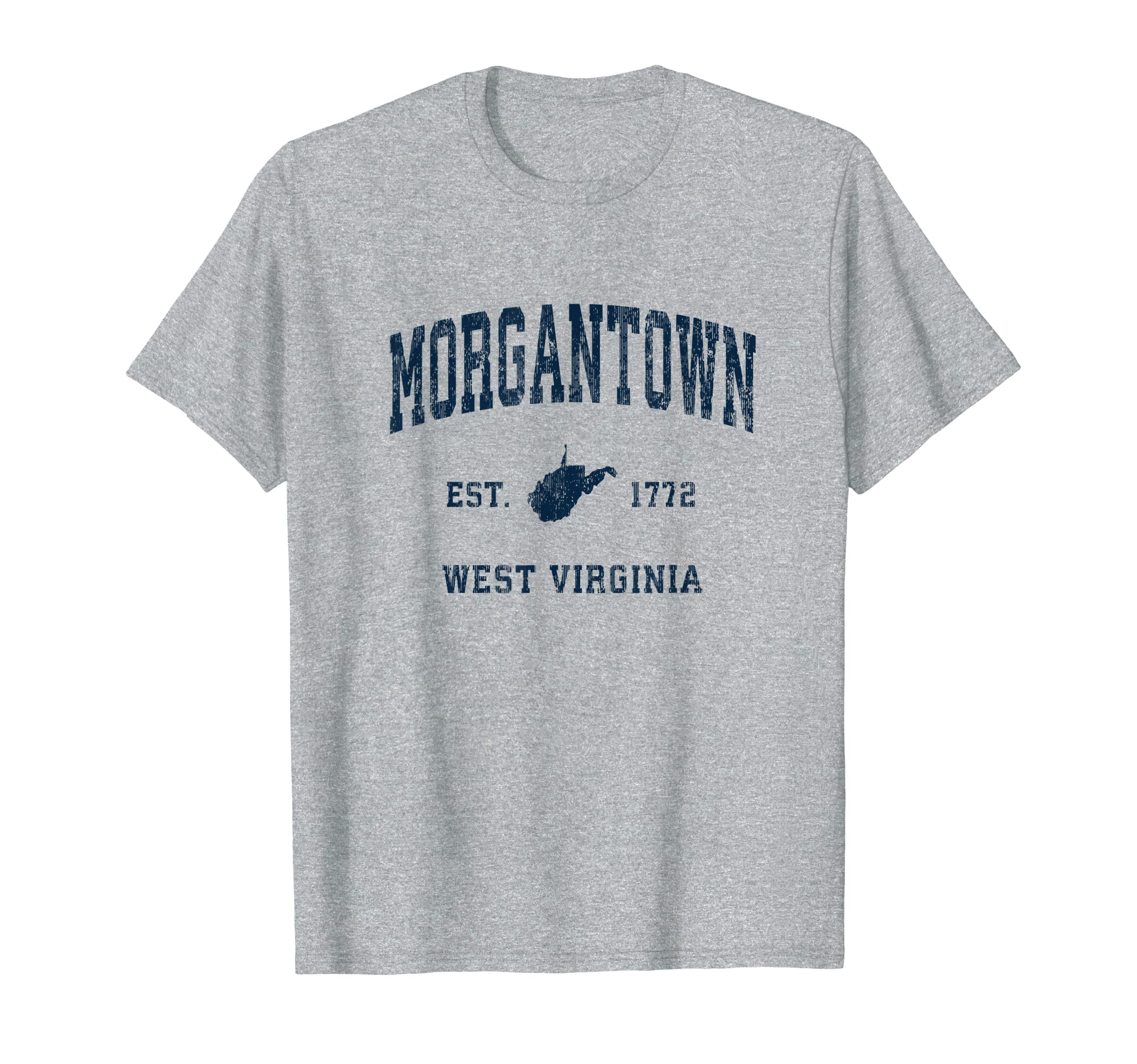 Morgantown West Virginia Wv Athletic Navy T-Shirt - Trendy Graphic Unisex - T-Shirt, Sweatshirt, Hoodie