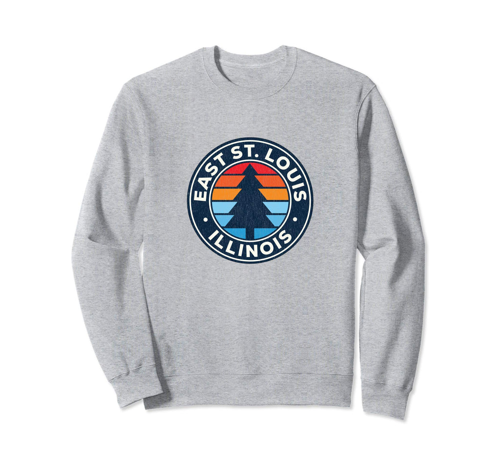 East St Louis Illinois Il 70S Sweatshirt - Minimalist Print for Adults - T-Shirt, Sweatshirt, Hoodie