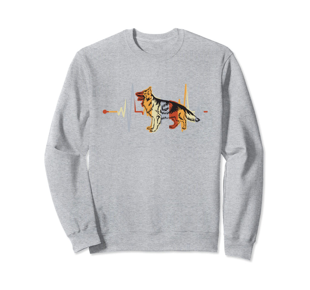 Distressed Heartbeat German Shepherd Sweatshirt - Graphic Print Men Women - T-Shirt, Sweatshirt, Hoodie