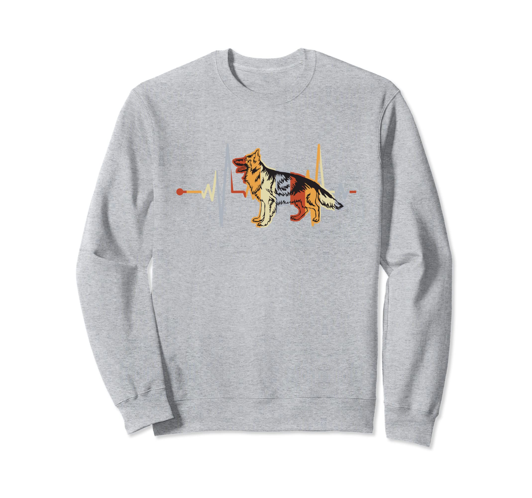 Distressed Heartbeat German Shepherd Sweatshirt - Graphic Print Men Women - T-Shirt, Sweatshirt, Hoodie