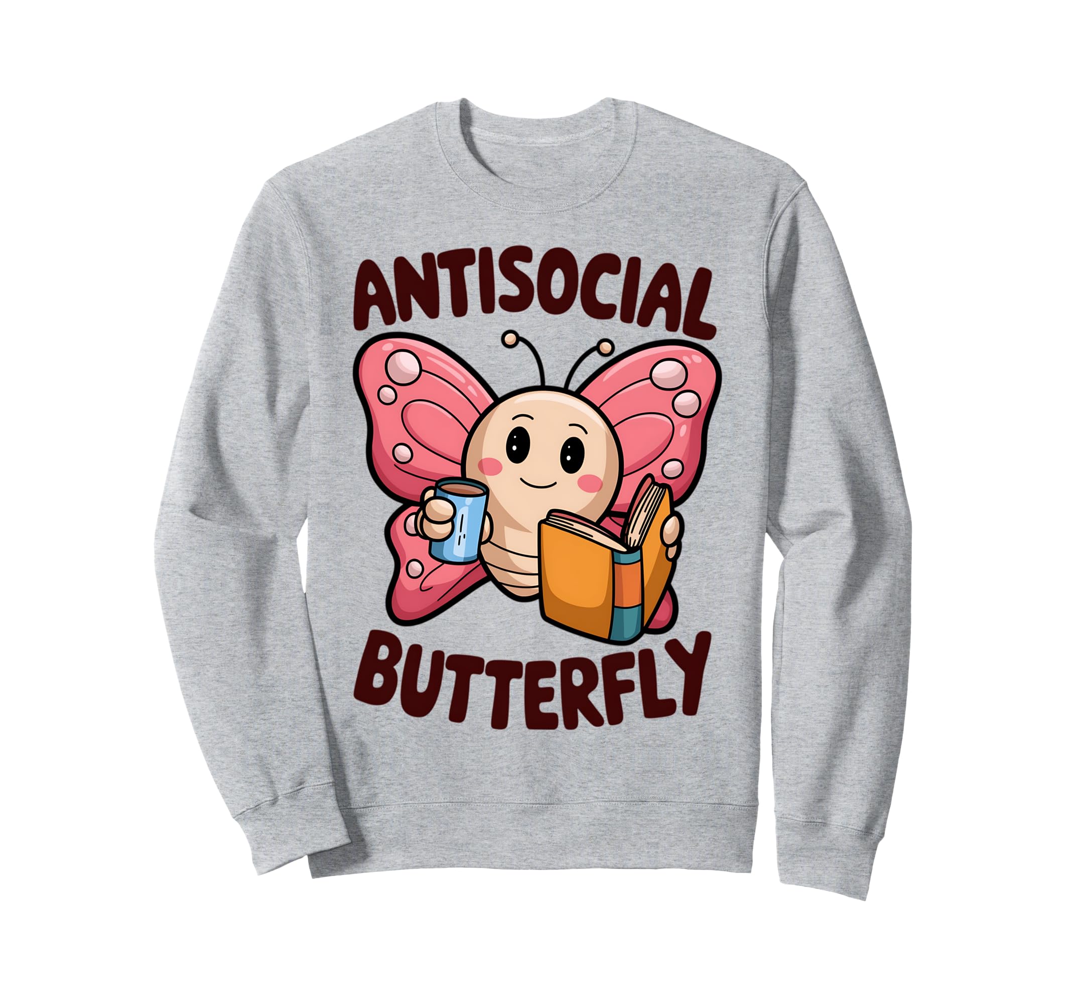 Groovy Anti Social Butterfly Sweatshirt - Minimalist Print for Adults - T-Shirt, Sweatshirt, Hoodie