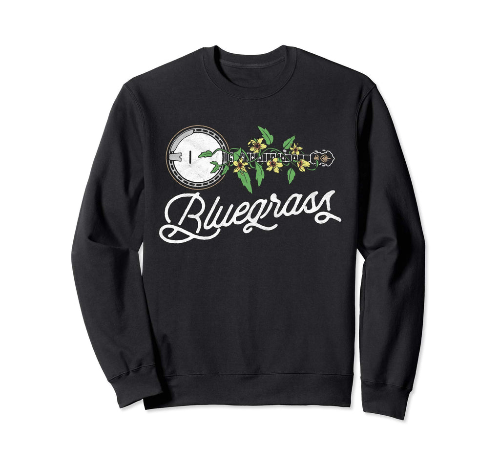 Bluegrass Typography Banjo Vine Sweatshirt - Trendy Graphic Men Women - T-Shirt, Sweatshirt, Hoodie