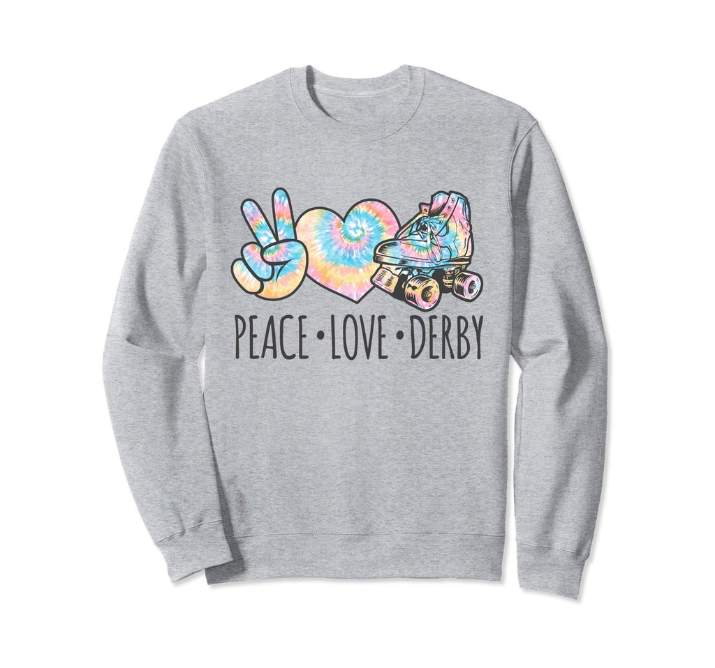 Tie Dye Roller Skating Teen Peace Love Sweatshirt - Novelty Apparel Unisex - T-Shirt, Sweatshirt, Hoodie