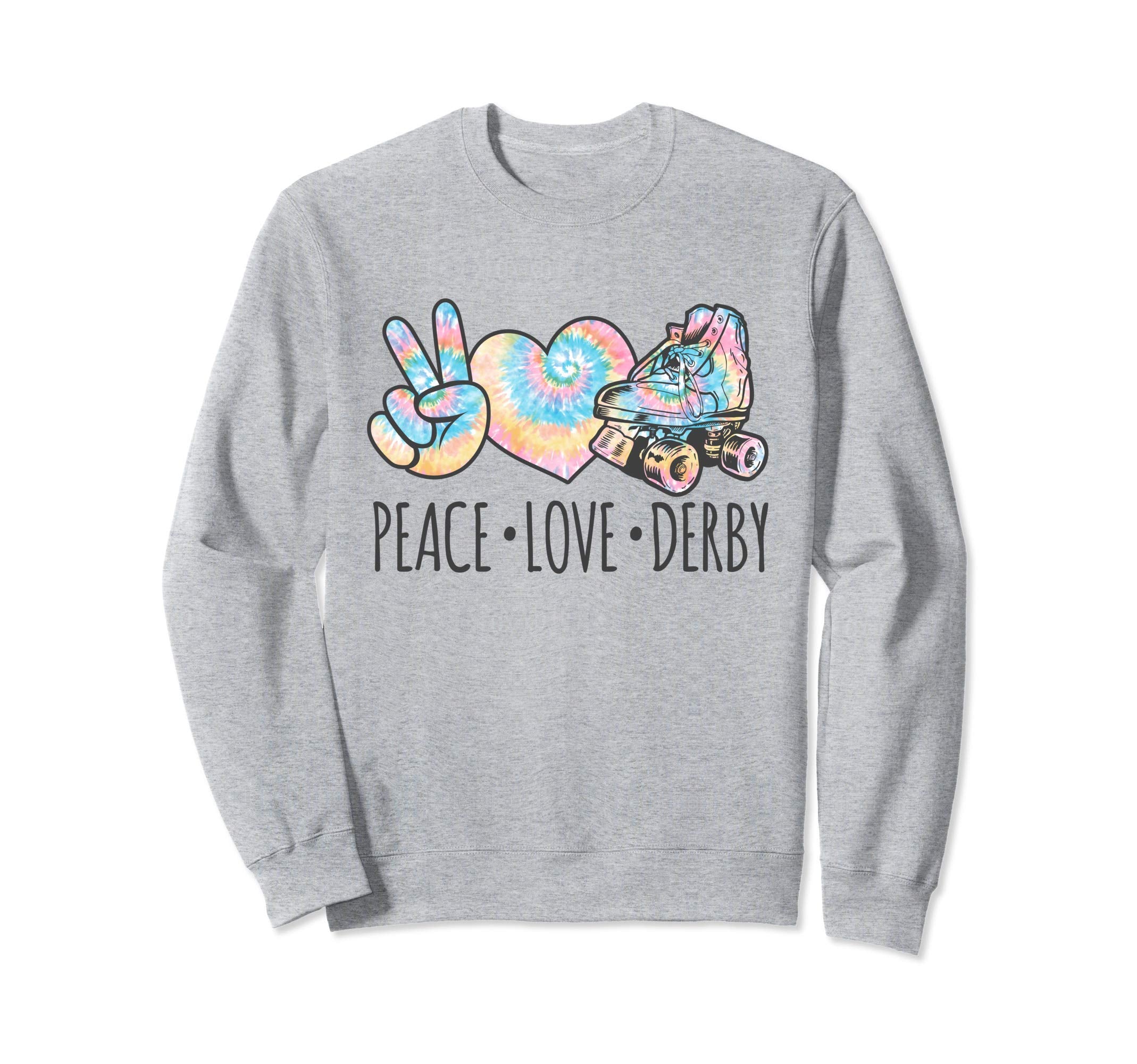 Tie Dye Roller Skating Teen Peace Love Sweatshirt - Novelty Apparel Unisex - T-Shirt, Sweatshirt, Hoodie