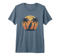 Surfboard Palm Trees 80S Sunset Tri T-Shirt - Fun Novelty Design Men Women - T-Shirt, Sweatshirt, Hoodie