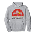Vero Beach Florida Fl Surfer Sunset Hoodie - Minimalist Print for Adults - T-Shirt, Sweatshirt, Hoodie