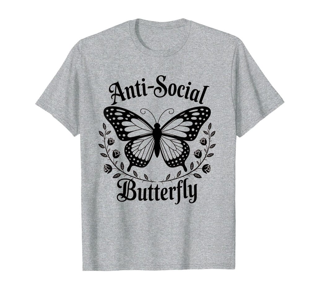 Antisocial Gothic Aesthetic Butterfly T-Shirt - Fun Novelty Design Unisex - T-Shirt, Sweatshirt, Hoodie