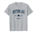 Western Lake Texas Tx Athletic Navy T-Shirt - Custom Art Print Men Women - T-Shirt, Sweatshirt, Hoodie