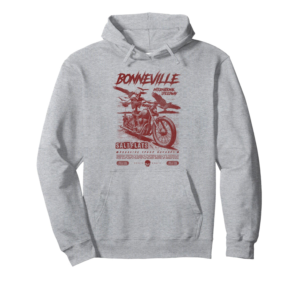 Bonneville Salt Flats Motorcycle Hoodie - Fun Novelty Design Men Women - T-Shirt, Sweatshirt, Hoodie