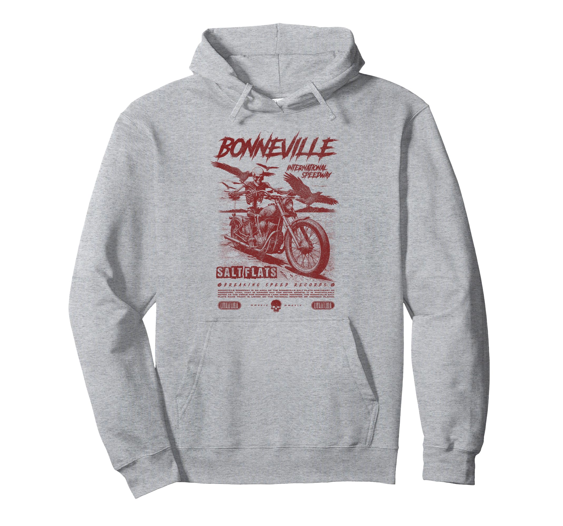 Bonneville Salt Flats Motorcycle Hoodie - Fun Novelty Design Men Women - T-Shirt, Sweatshirt, Hoodie