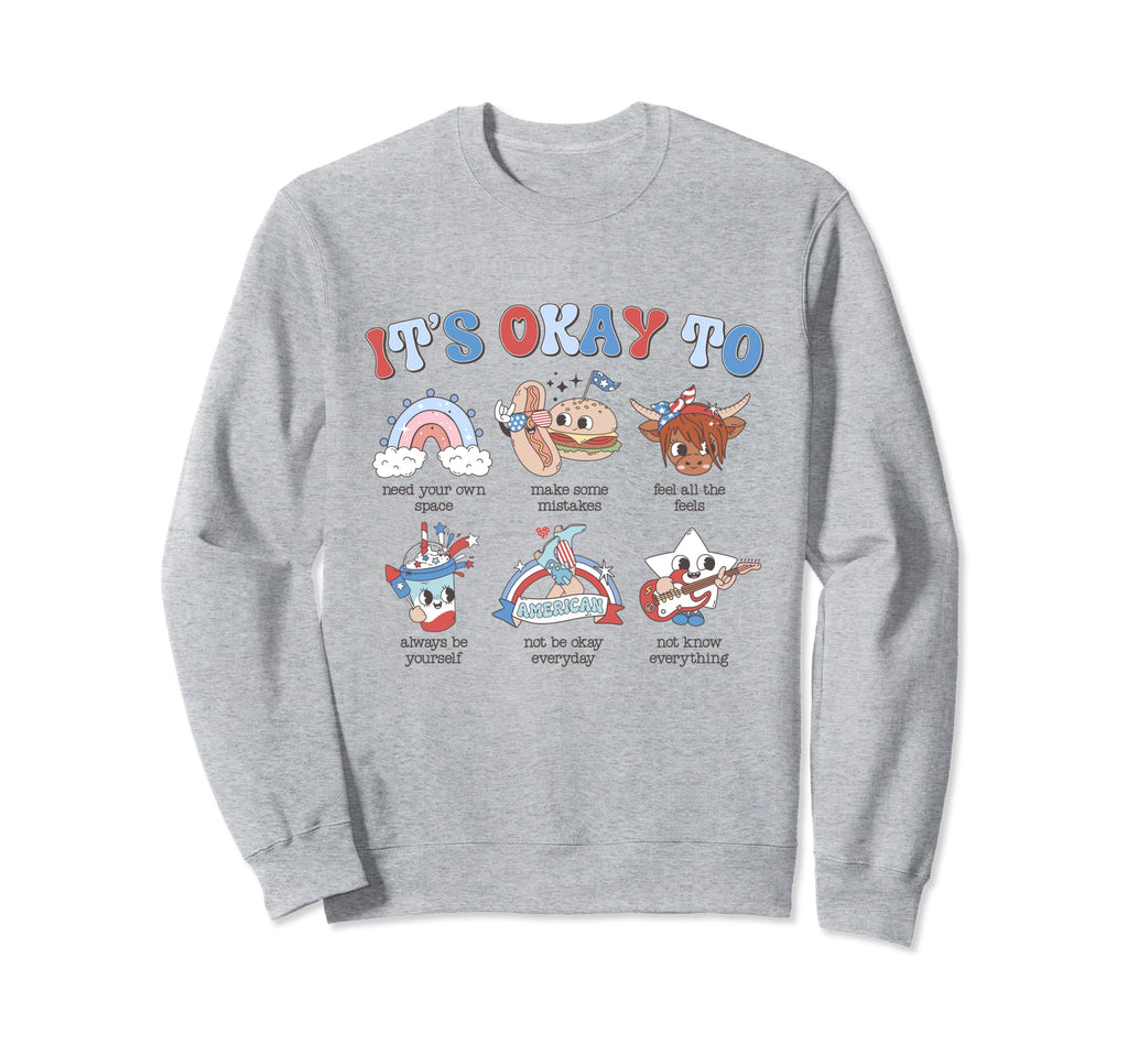Its Okay To School Counselor 4Th July Sweatshirt - Unique Graphic Unisex - T-Shirt, Sweatshirt, Hoodie