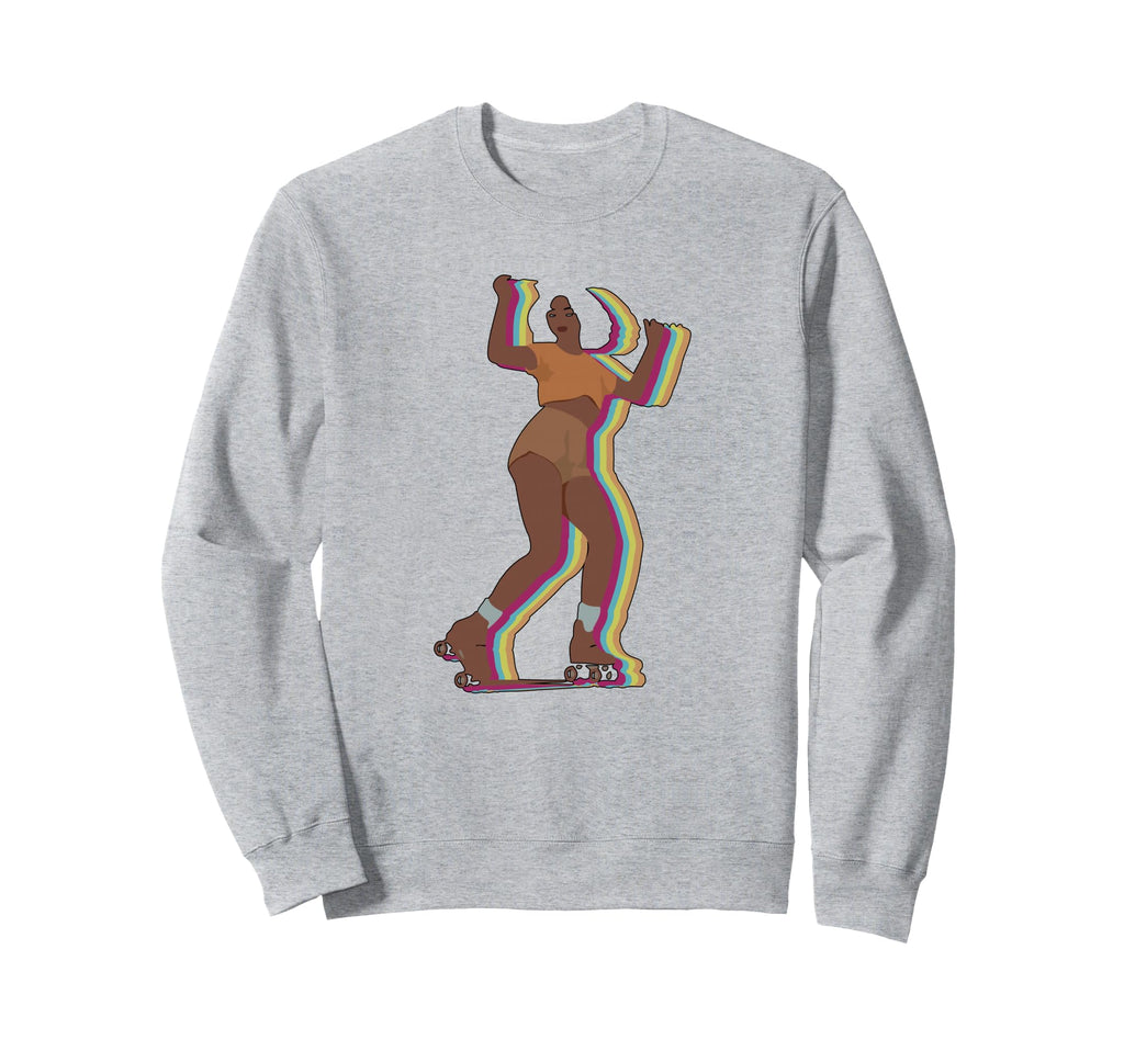 Womens 70S 80S Roller Skating Afro Sweatshirt - Fun Novelty Design Unisex - T-Shirt, Sweatshirt, Hoodie