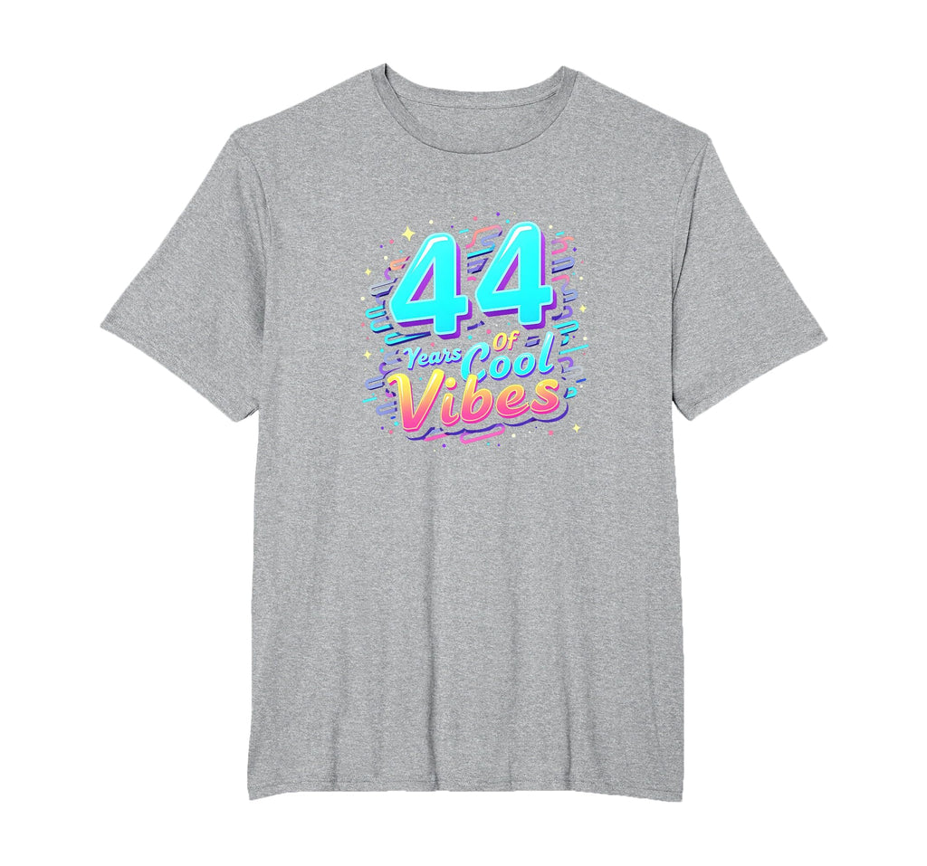 44 Years Vibes Birthday Gift Mens T-Shirt - Casual Everyday Wear Men Women - T-Shirt, Sweatshirt, Hoodie