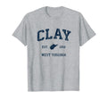 Clay West Virginia Wv Athletic Navy T-Shirt - Custom Art Print Unisex - T-Shirt, Sweatshirt, Hoodie