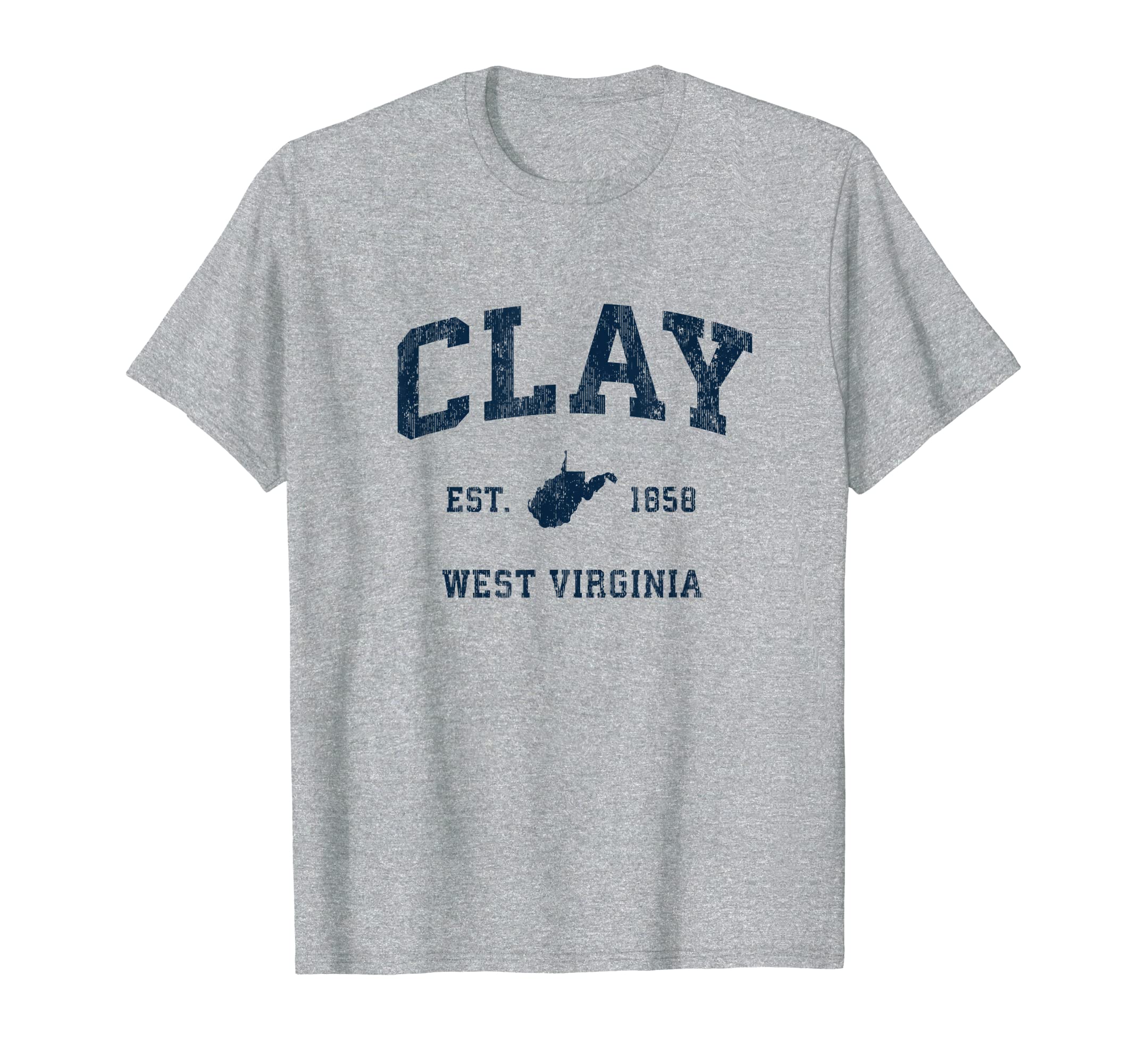 Clay West Virginia Wv Athletic Navy T-Shirt - Custom Art Print Unisex - T-Shirt, Sweatshirt, Hoodie