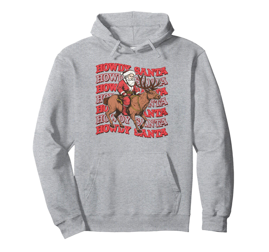 Groovy Howdy Santa Country Cowboy Western Hoodie - Graphic Print Men Women - T-Shirt, Sweatshirt, Hoodie