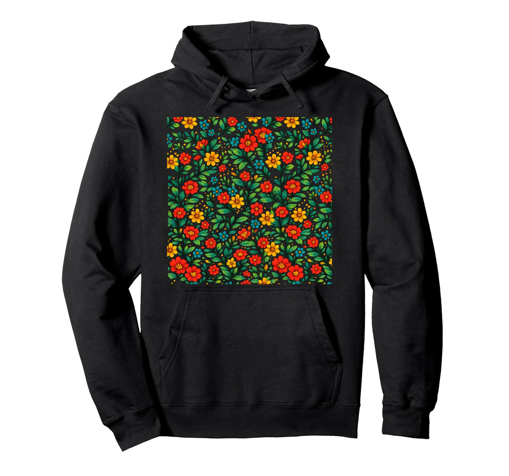 Boho Floral Botanical Pattern Hoodie - Fun Novelty Design for Adults - T-Shirt, Sweatshirt, Hoodie